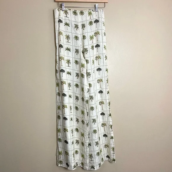 Agua Bendita Herbarium Linen Palm Print Pants - Picture 2 of 12